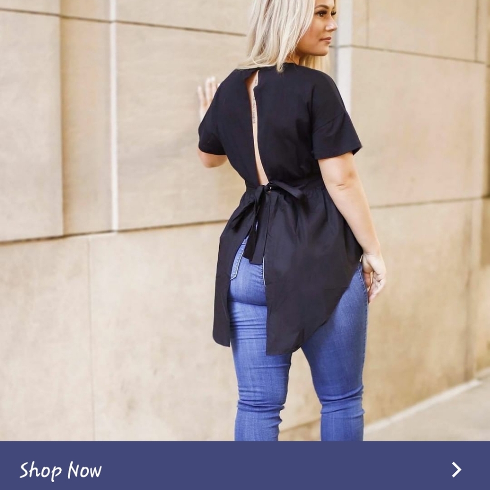 Red top with self tie bow